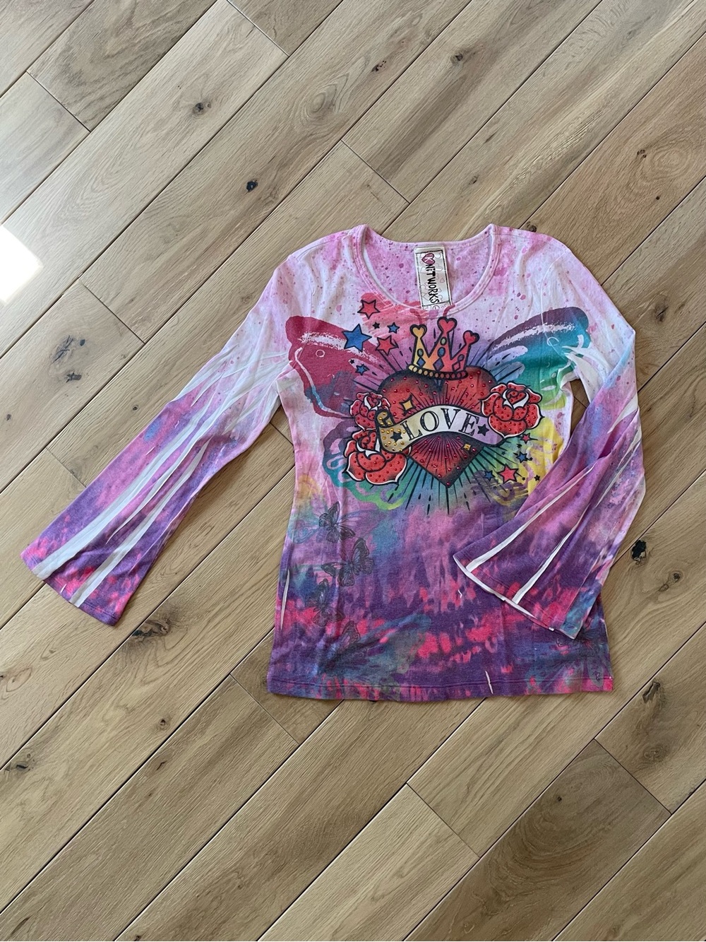 Vintage Pink & Purple Tie-Dye 'Love' Graphic Long Sleeve Top - Bundle & Save